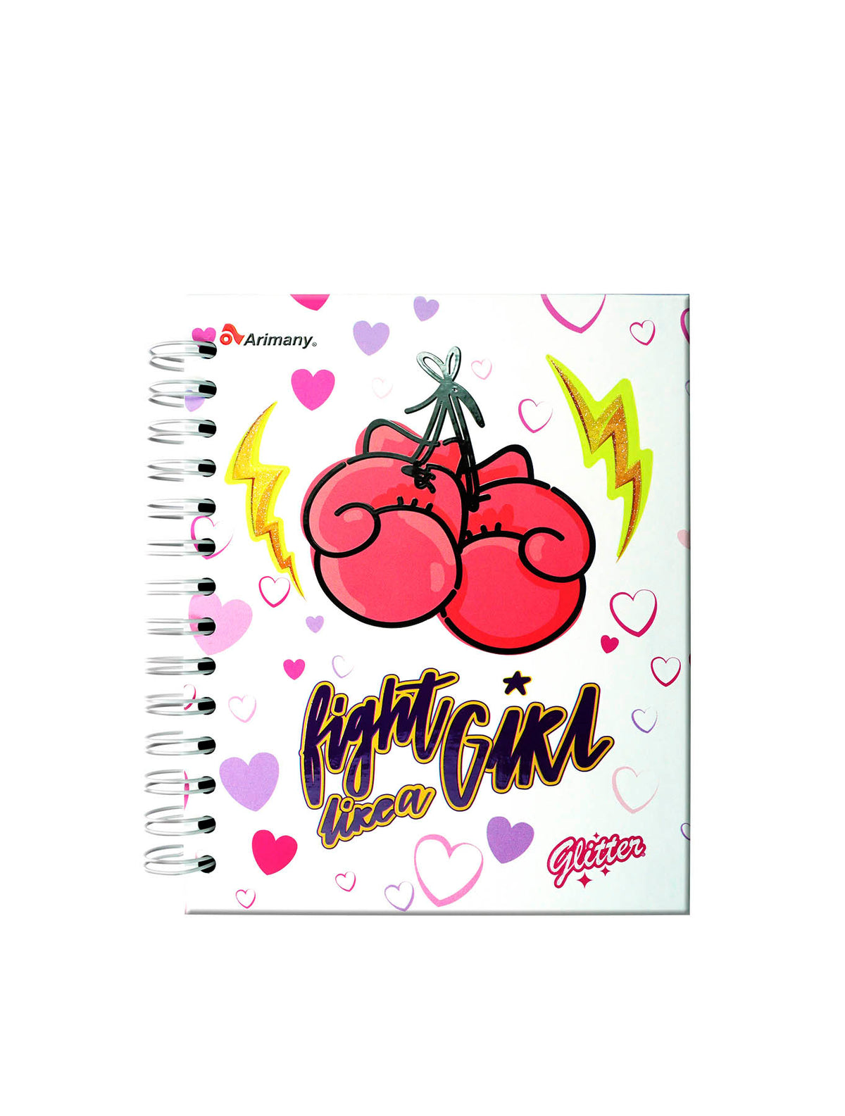 Cuaderno - 1/2 Carta - Doble Anillo - Pasta Dura - Glitter