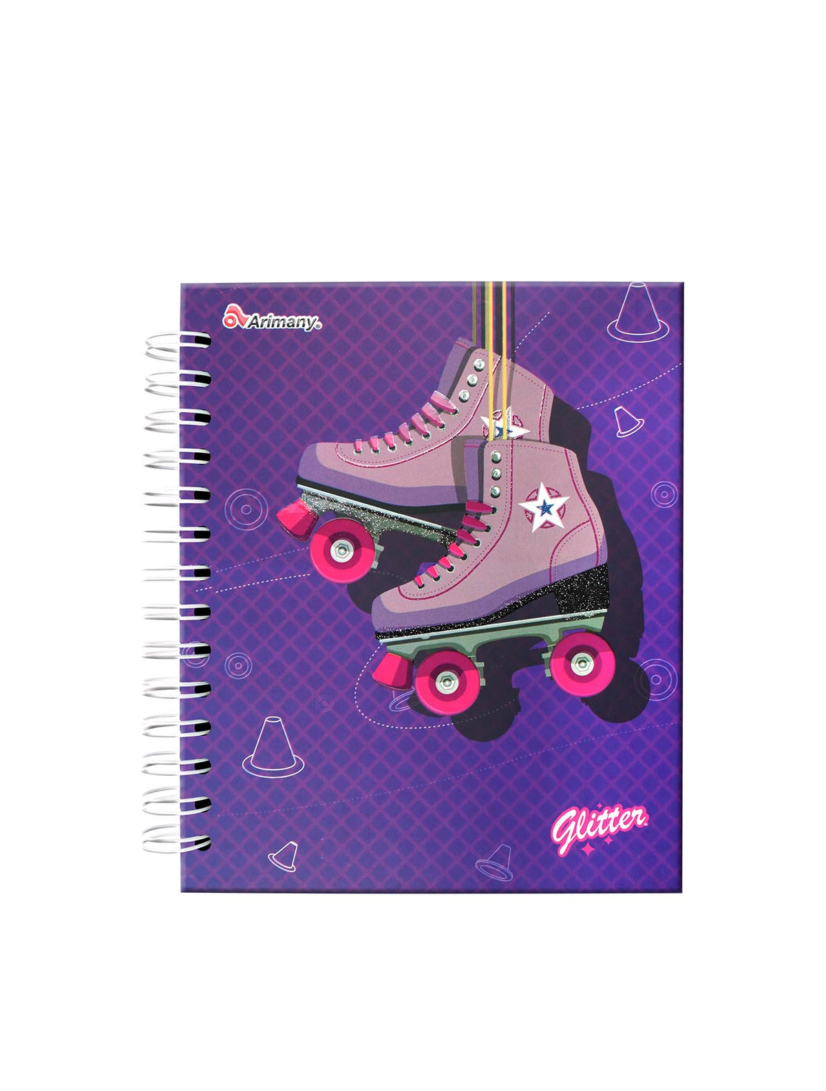 Cuaderno - 1/2 Carta - Doble Anillo - Pasta Dura - Glitter