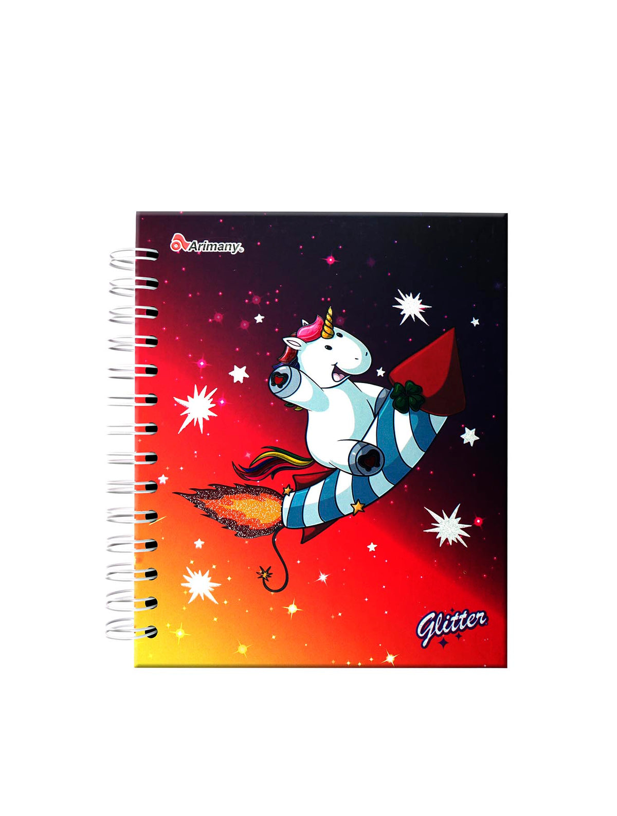Cuaderno - 1/2 Carta - Doble Anillo - Pasta Dura - Glitter