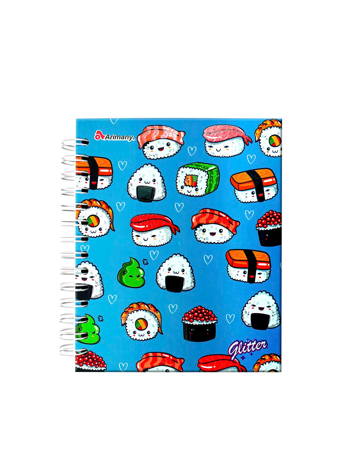 Cuaderno - 1/2 Carta - Doble Anillo - Pasta Dura - Glitter
