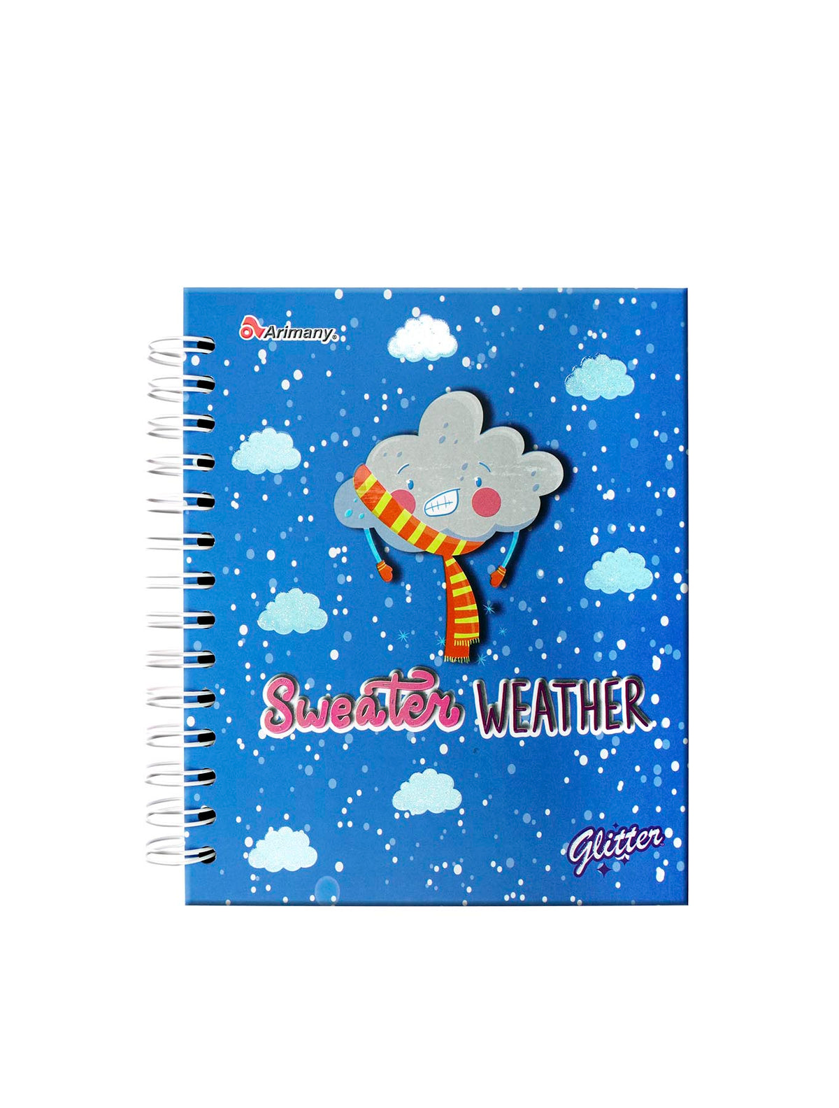 Cuaderno - 1/2 Carta - Doble Anillo - Pasta Dura - Glitter