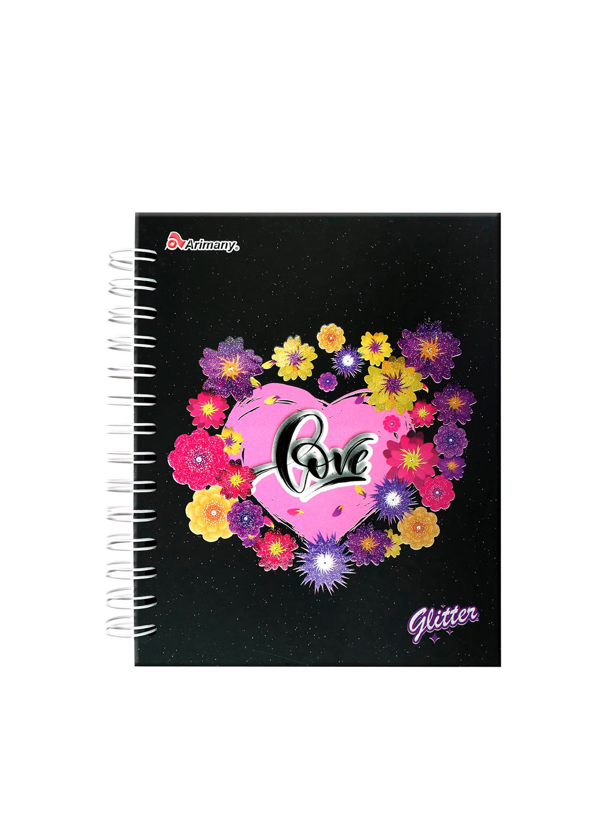 Cuaderno - 1/2 Carta - Doble Anillo - Pasta Dura - Glitter