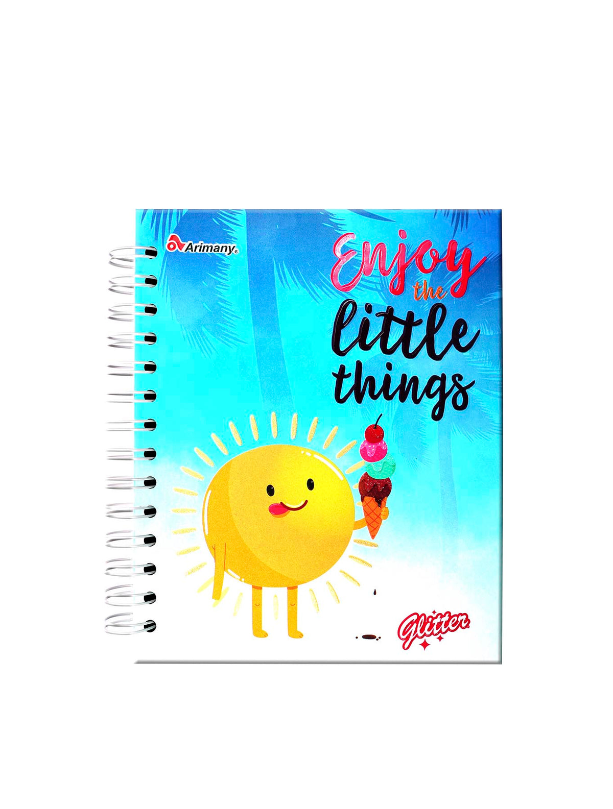 Cuaderno - 1/2 Carta - Doble Anillo - Pasta Dura - Glitter