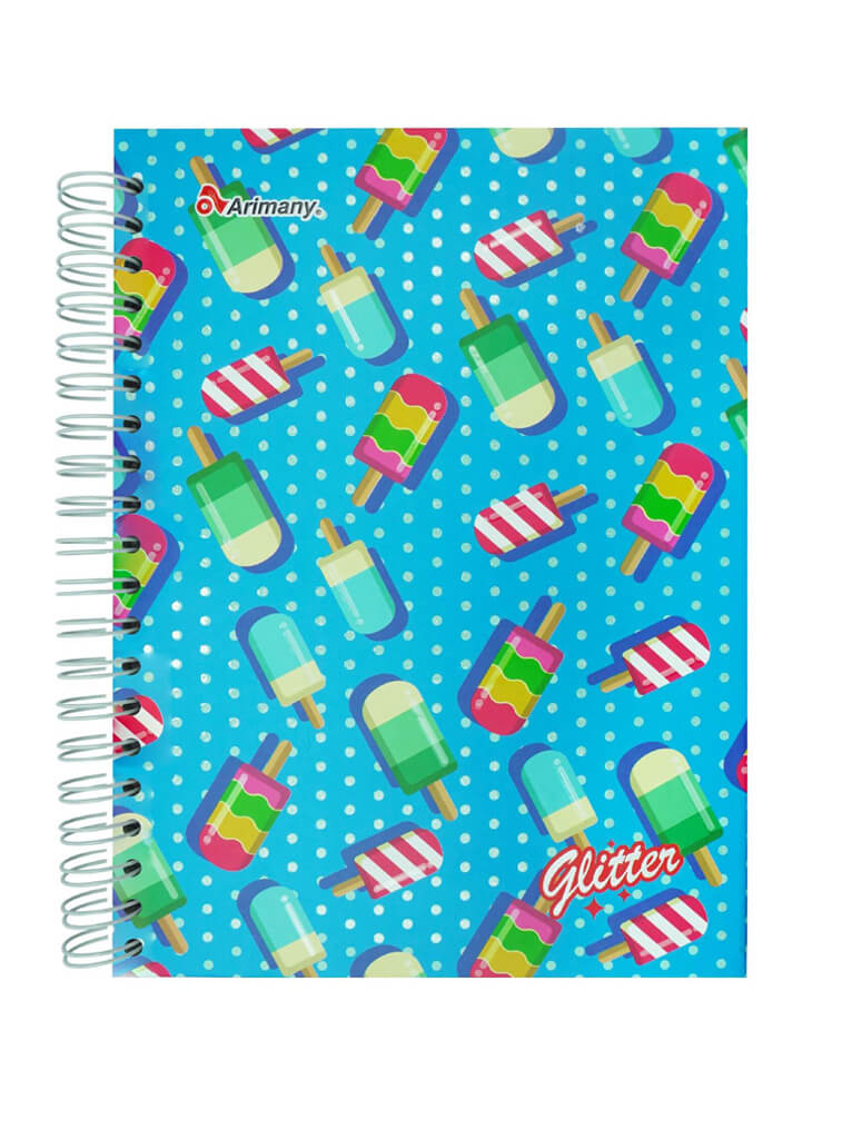Cuaderno - Universitario - Doble Anillo - Pasta Dura - Glitter