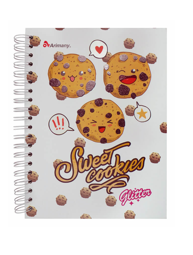 Cuaderno - Universitario - Doble Anillo - Pasta Dura - Glitter