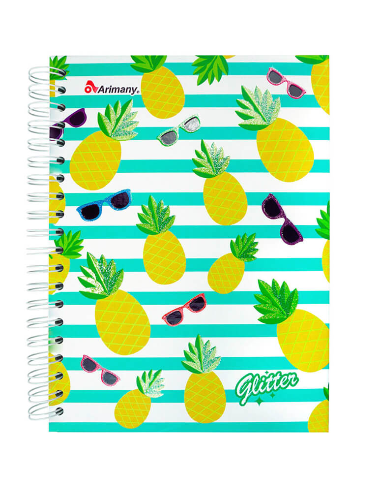 Cuaderno - Universitario - Doble Anillo - Pasta Dura - Glitter