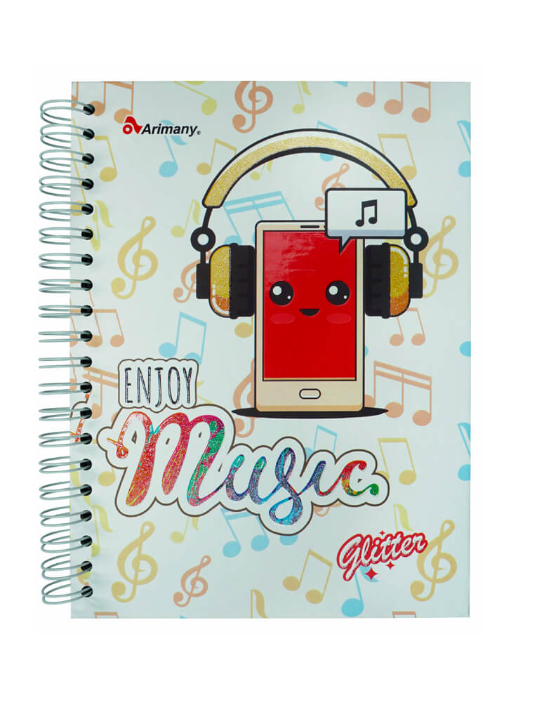Cuaderno - Universitario - Doble Anillo - Pasta Dura - Glitter