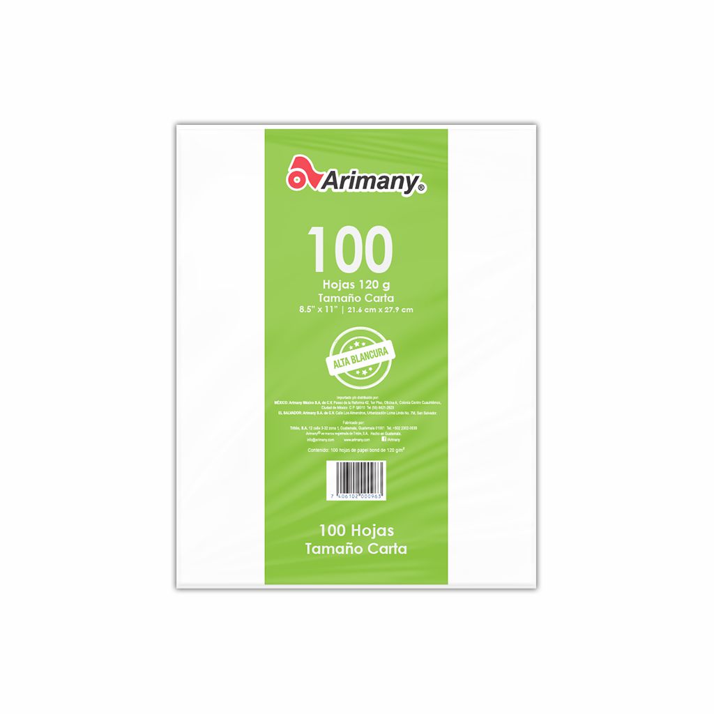 Papel Bond - Blanco - Cientos (100 Hojas) - Arimany