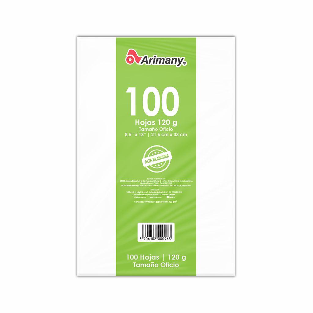 Papel Bond - Blanco - Cientos (100 Hojas) - Arimany