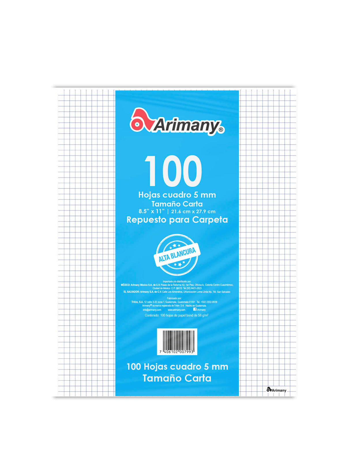 Papel Bond - Rayado y Perforado - Cientos (100 Hojas) - Arimany