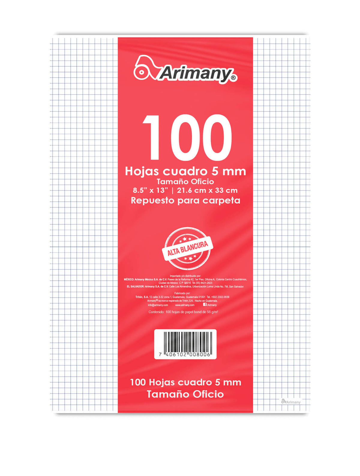 Papel Bond - Rayado y Perforado - Cientos (100 Hojas) - Arimany