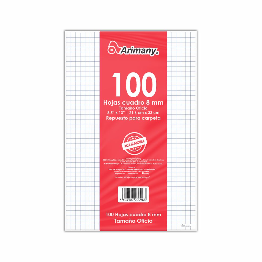 Papel Bond - Rayado y Perforado - Cientos (100 Hojas) - Arimany