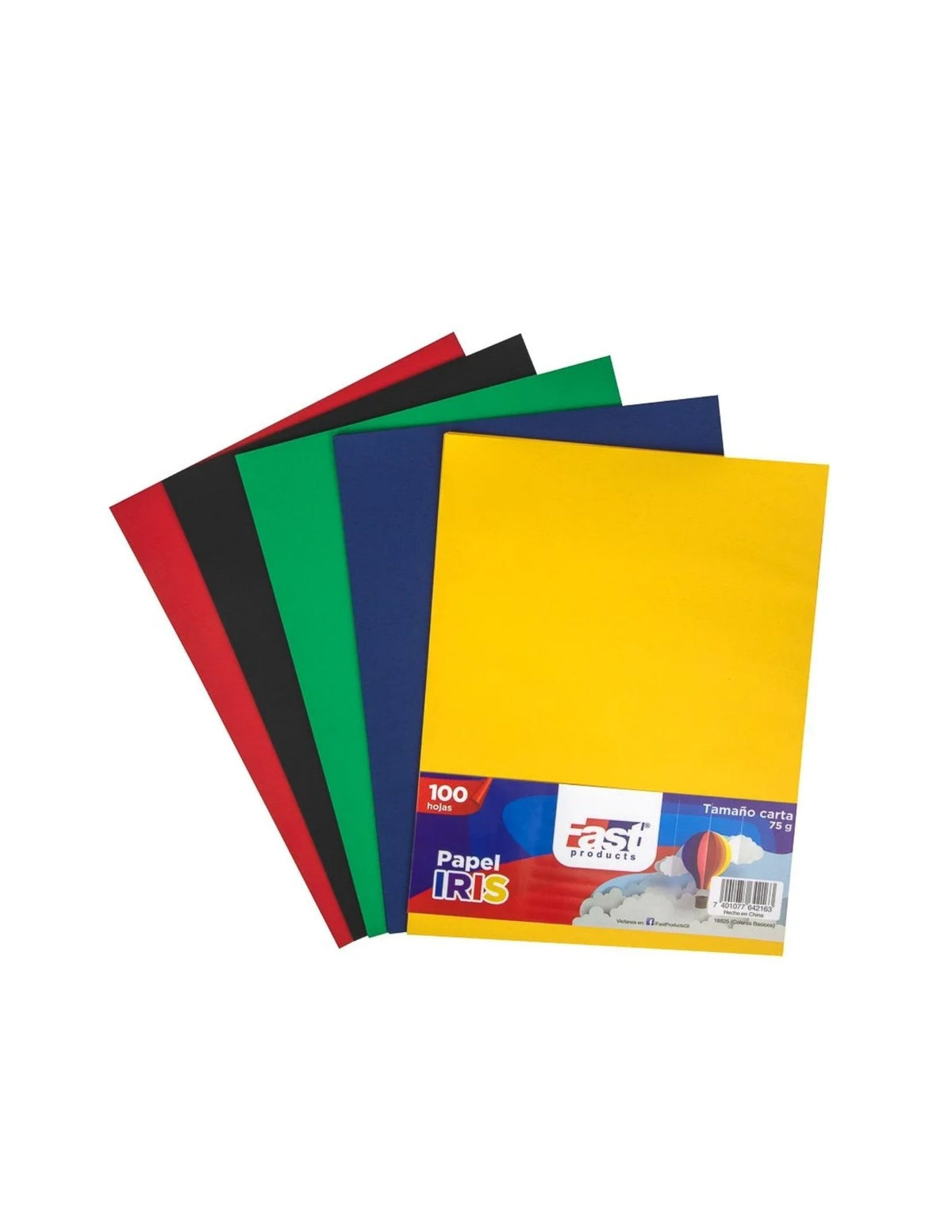 Papel Bond - De Colores - Cientos (100 Hojas) - Fast
