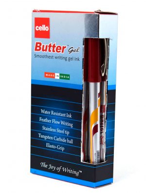 Lapicero - Gel - Cello - Rojo - 0.5mm - Butter Gel - Caja de 12 Unidades