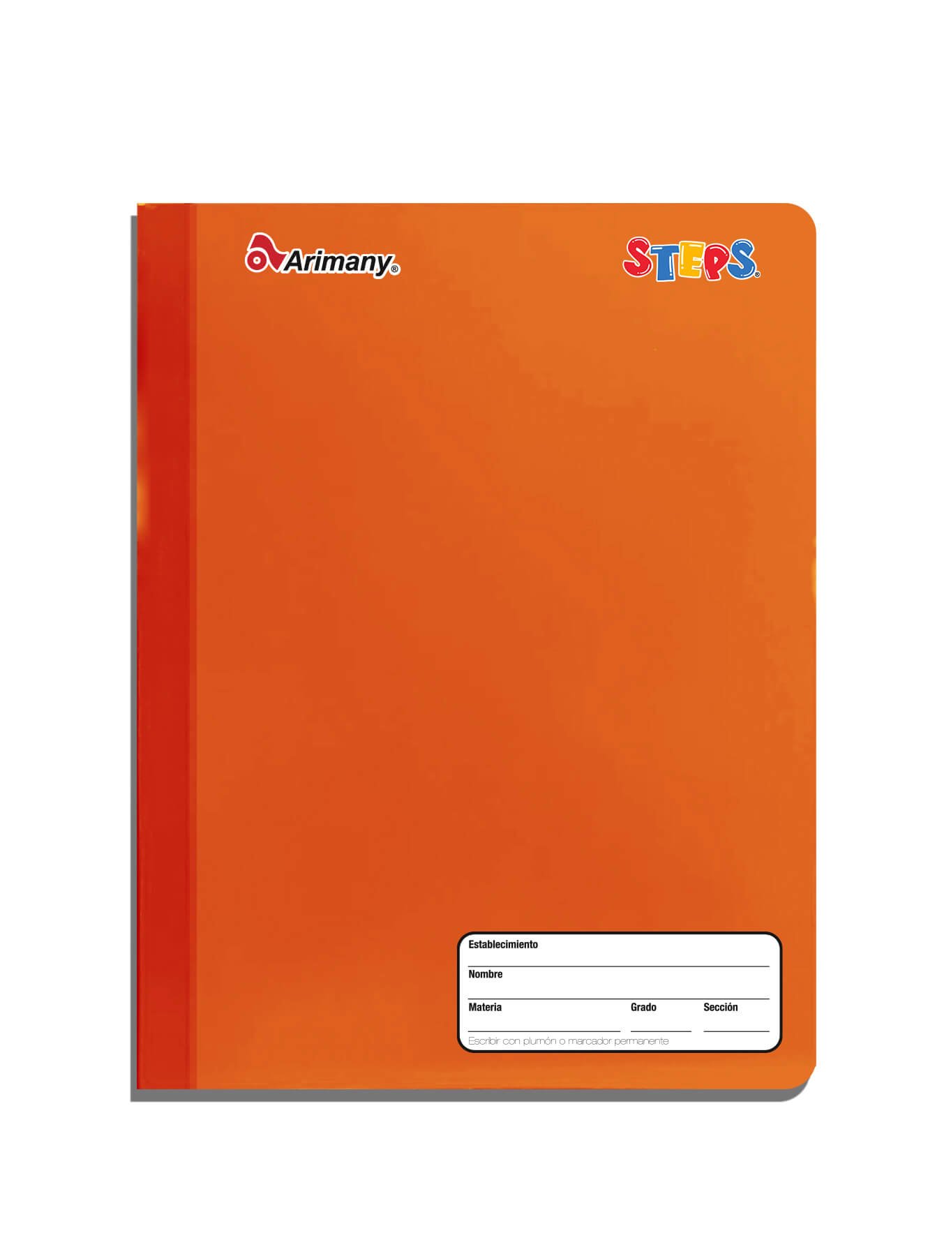 Cuaderno Cosido - Carta - Steps - 100 Hojas - Lineas - Naranja - 1 Unidad