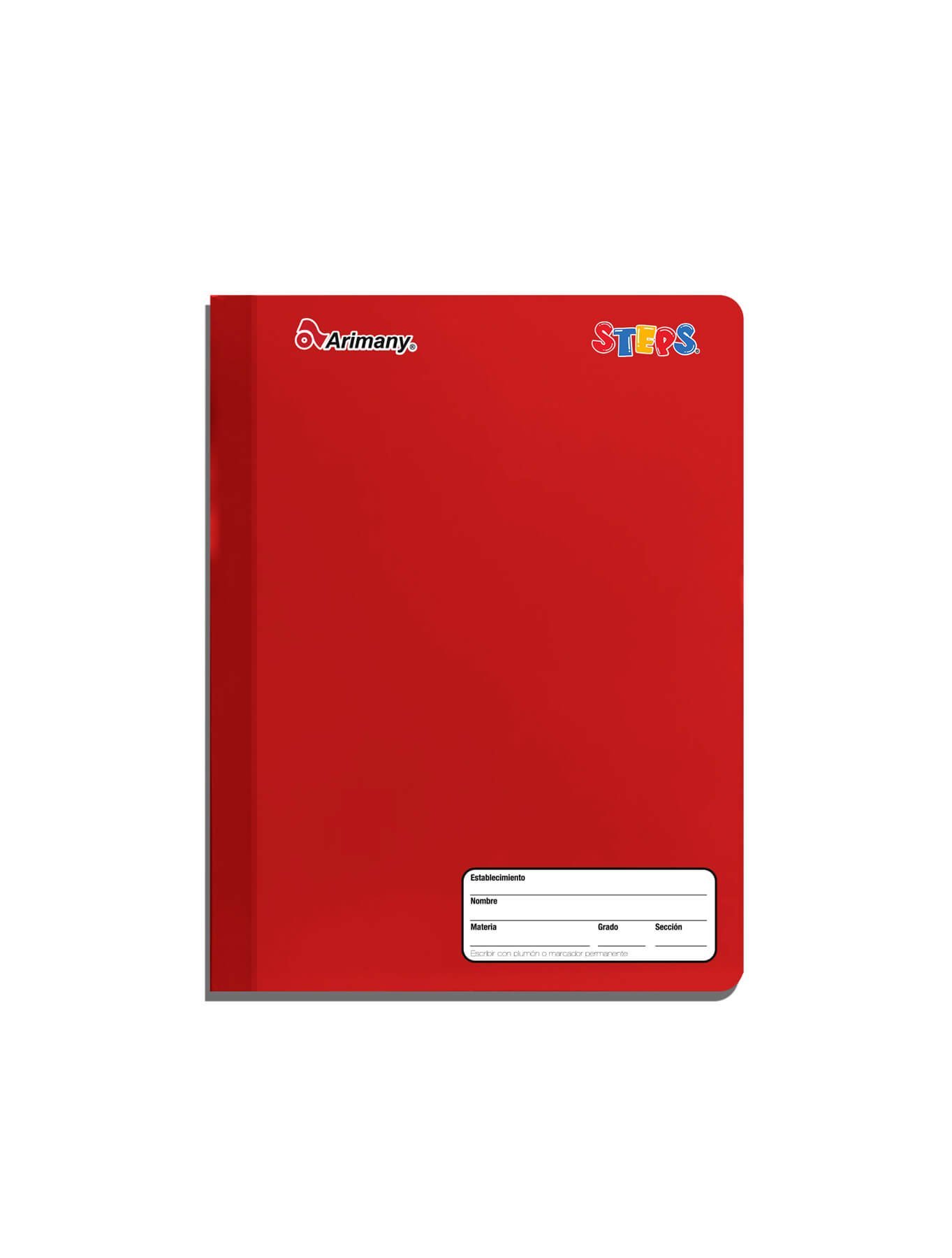 Cuaderno Cosido - 1/2 Carta - Steps - 100 Hojas - Lineas - Rojo - 1 Unidad