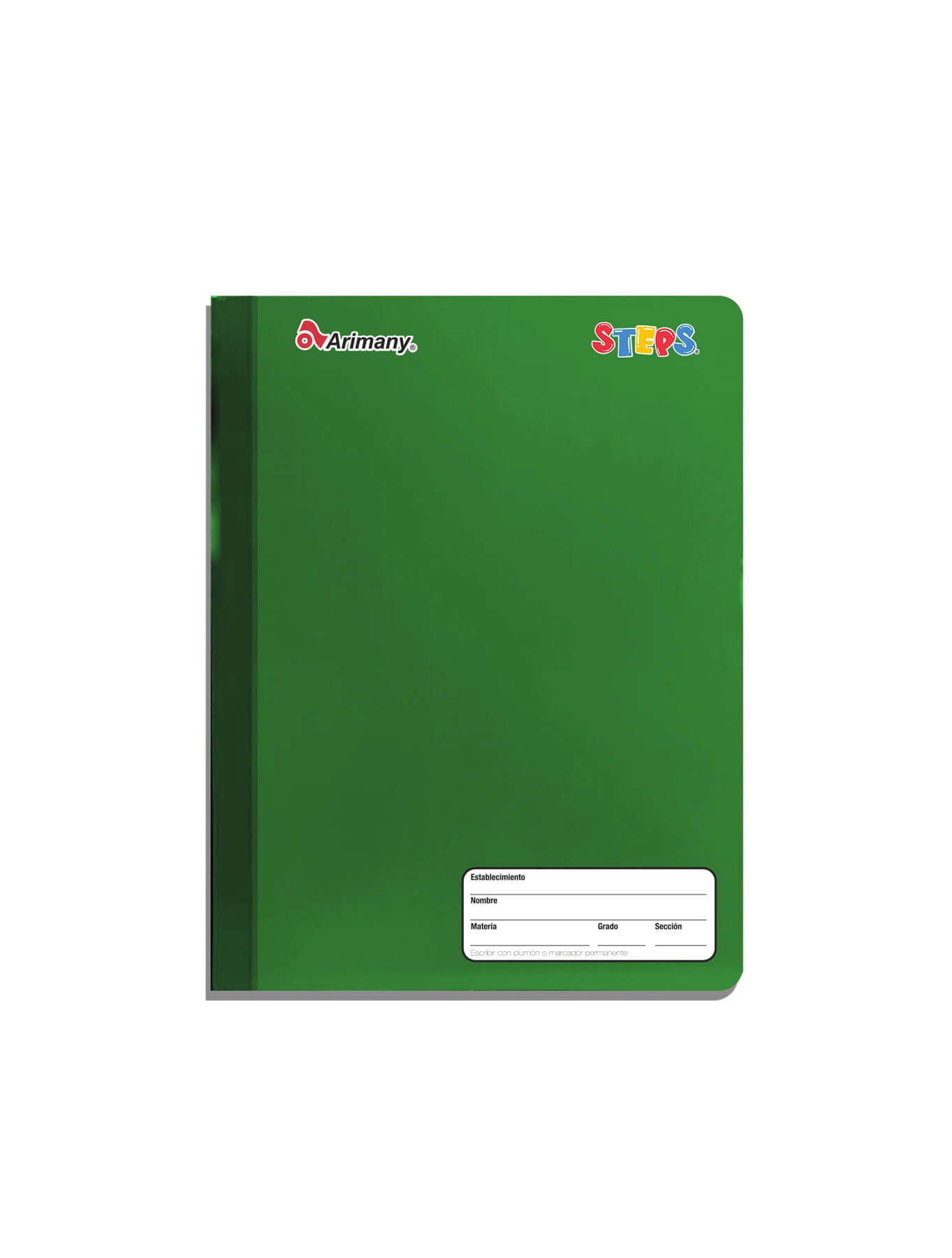 Cuaderno Cosido - 1/2 Carta - Steps - 100 Hojas - Doble Linea - Verde Oscuro - 1 Unidad