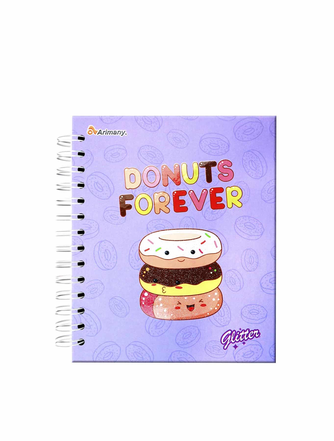 Cuaderno Doble Anillo - Pasta Dura - 1/2 Carta - Glitter - 150 Hojas - Lineas - No 04 - 1 Unidad