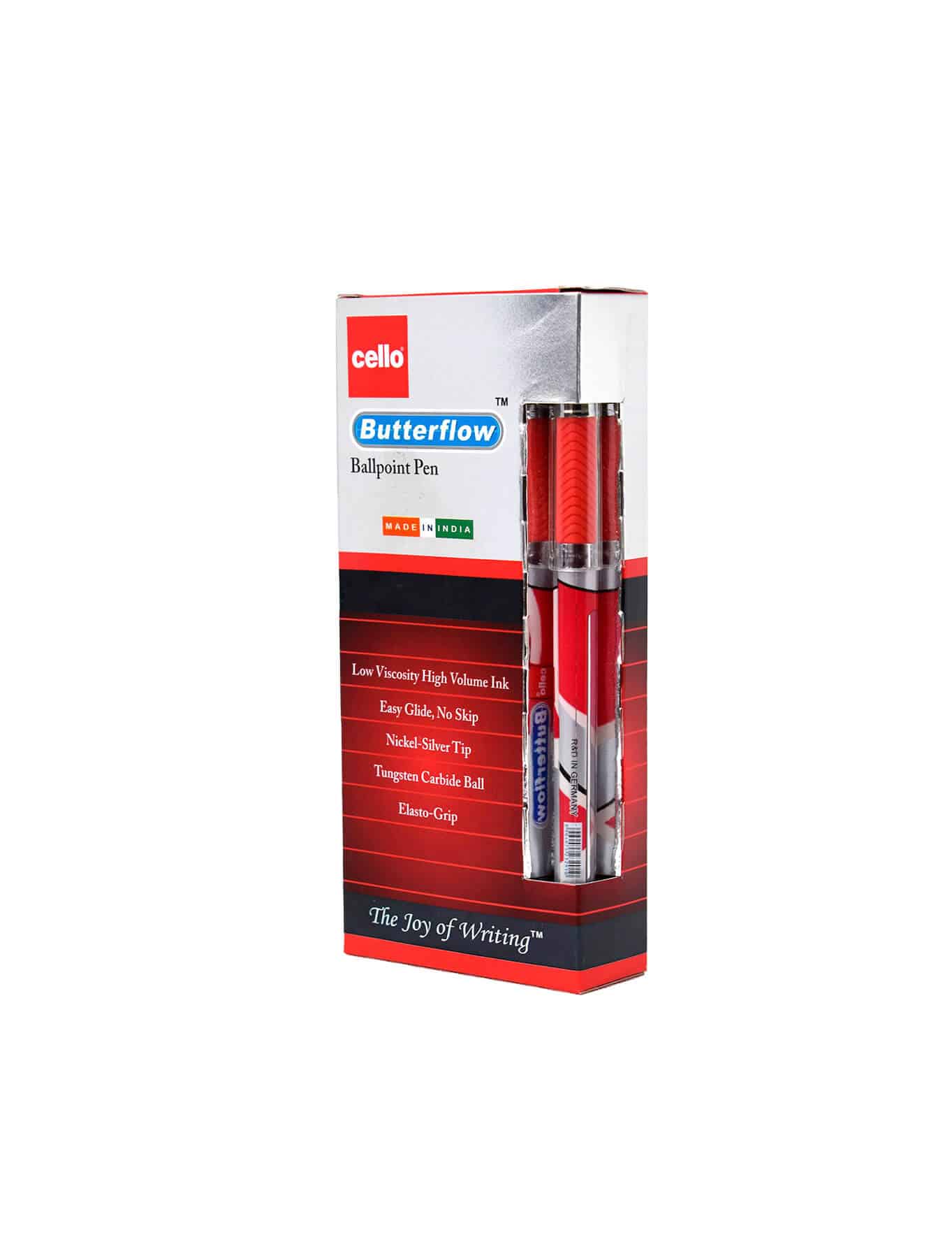 Lapicero - Cello - Rojo - 0.7mm - Butterflow - Caja de 12 Unidades