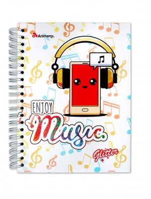 Cuaderno Doble Anillo - Pasta Dura - Universitario - Glitter - 100 Hojas - Lineas - No 05 - 1 Unidad