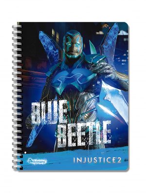 Cuaderno Doble Anillo - Pasta Semidura - Universitario - Injustice 2 - 100 Hojas - Lineas - No 06 - Blue Beetle - 1 Unidad
