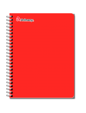 Cuaderno Doble Anillo - Universitario - Arimany - 100 Hojas - Doble Linea - Rojo - 1 Unidad
