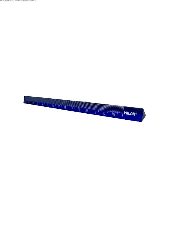 Regla - Milan - 15 Centimetros - Triangular - Azul - 1 Unidad - Arimany