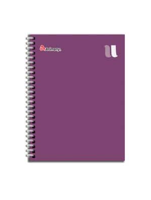 Cuaderno Doble Anillo - Pasta Semidura - Universitario - Arimany U - 100 Hojas - Lineas - Plum Wine - 1 Unidad