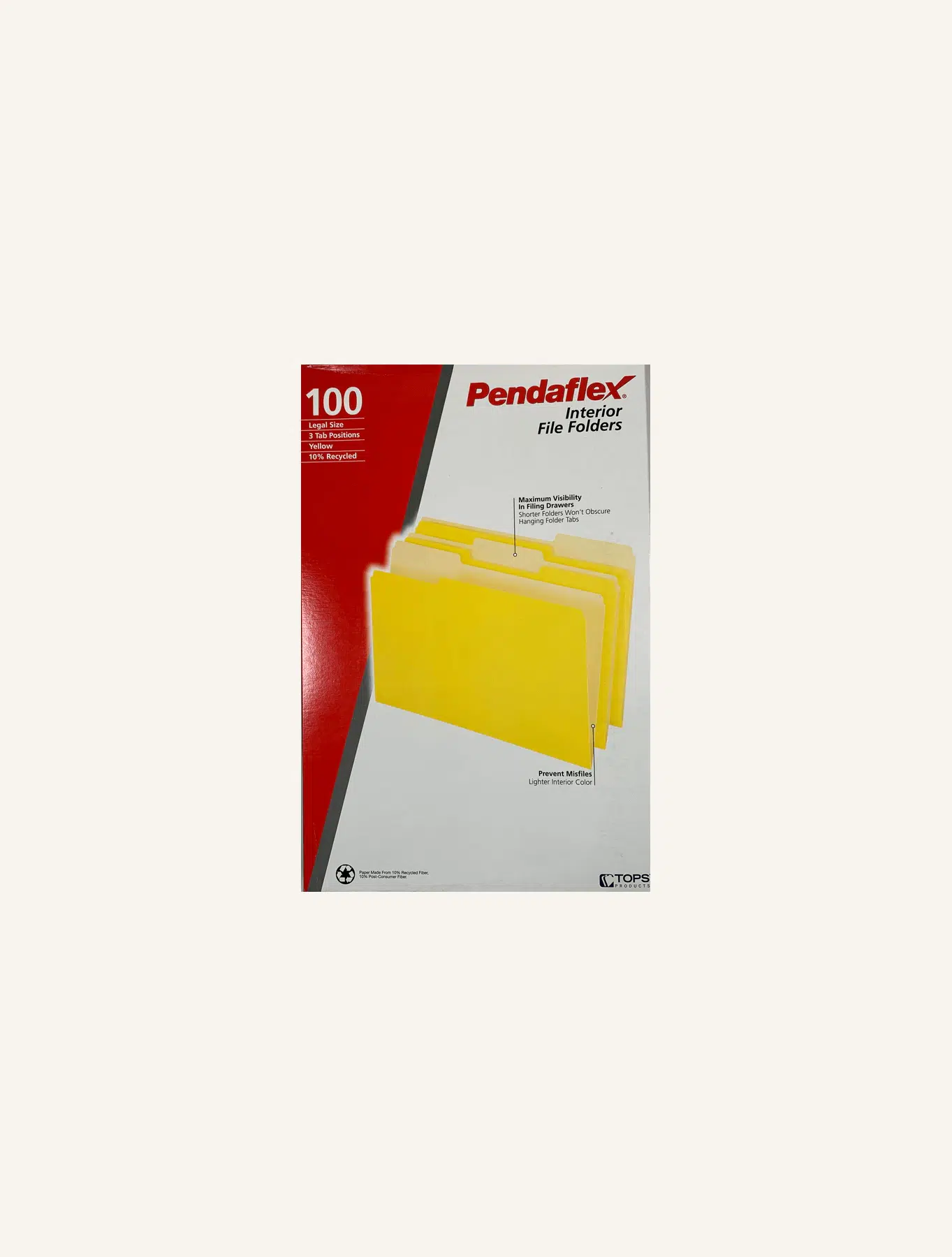 Carpetas Pendaflex Con Pestaña Superior - Colores Surtidos, 100 Unidades Por Caja, Papel Reciclado