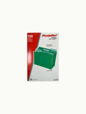 Folder-Tamaño Oficio-Pendaflex-Color-1 Pestana-Verde-100 Unidades