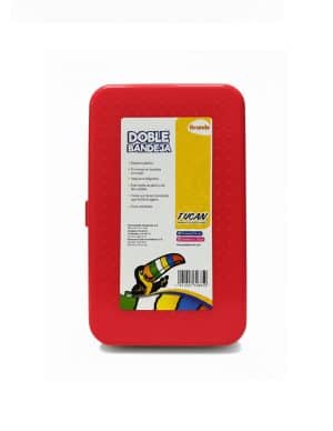 Estuche - Tucan - Rojo - Plastico - Doble Bandeja - Portalapiz - 1 Unidad