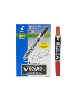 Marcador - Pizarra - Recargable - Pilot - V-Board Master - Rojo - Punta Ultra Fina - Caja de 12 Unidades