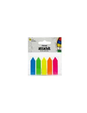 Etiquetas - Banderitas - Attachit - 5 Colores - Neon - 125 hojas - 1 Unidad