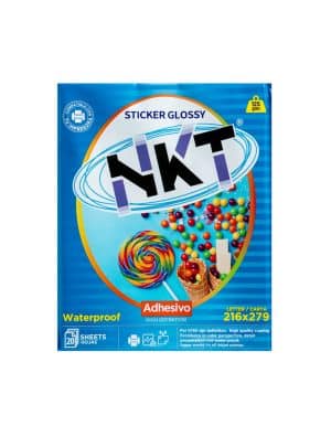 Hoja Adhesiva - NKT- Carta - Para impresión - Blanco - Glossy - 125 Gramos - 20 Hojas - 1 Unidad