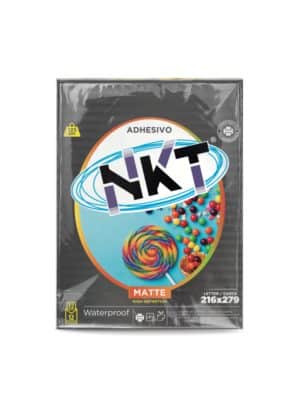 Hoja Adhesiva - NKT- Carta - Para impresión - Blanco Matte - 125 Gramos - 12 Hojas - 1 Unidad