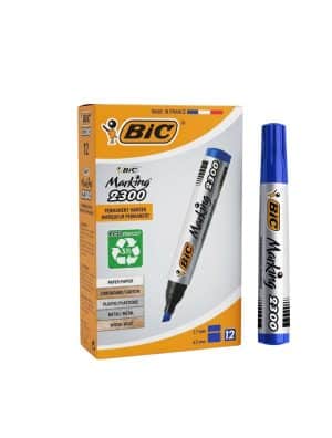 Marcador - Permanente - Bic- Azul - Marking 2300 - Punta Biselada - Caja de 12 Unidades - 1 Unidad