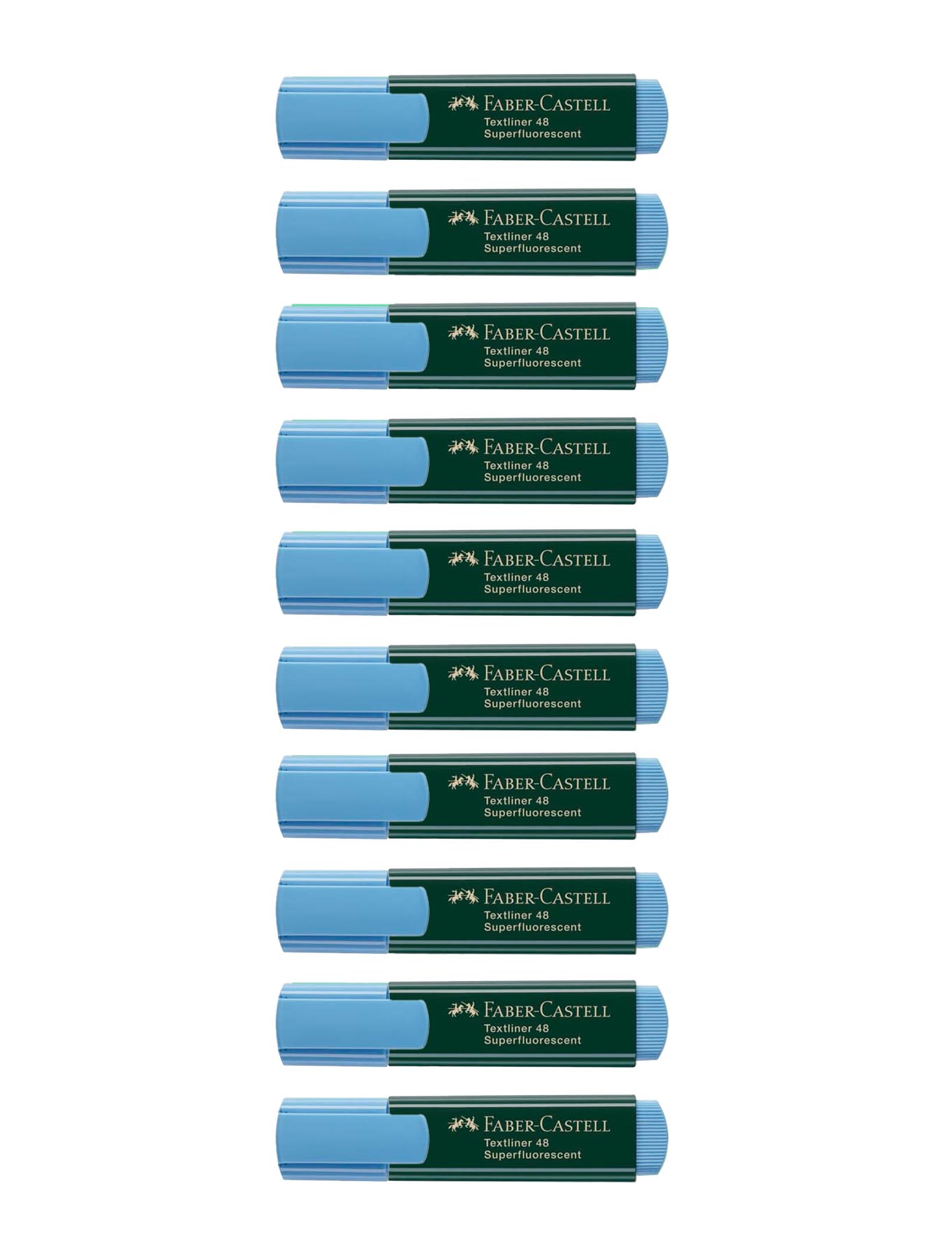 Marcador - Resaltador - Faber Castell - Punta Biselada - Celeste - 48 - Caja de 10 Unidades